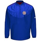 シカゴ・カブスMLBメンズクールベースHalf Zip On - Fieldトレーニングジャケット( Small )