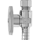 Keeney 2883PCLF 1/2-Inch Nom PEX Barb by 3/8-Inch O.D. Lead Free Quarter Turn Straight Transition Va