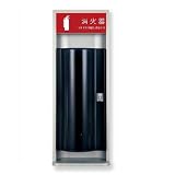 満点商会 消火器ボックス 半埋込型扉付 MHESD-F シルバーメタリック