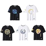 [DYCUYIL] Tシャツ 刀剣乱舞-ONLINE- 半袖 三日月宗近 大和守安定 和泉守兼定 鶴丸国永 一期一振 印象Tシャツ 夏服 日常服 人気キャラクター 萌えグッズ 丸首 快適 通気性 カジュアル ゆとり 白tシャツ 黒tシャツ 男女兼用 (大和守安定-A,M)