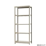 軽中量棚150kg 単体 幅90×奥行60×高さ210cm 5段 アイボリー 150kg/段