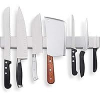 Senbowe ナイフラック 磁気包丁立て 18-8ステンレス製 ナイフストリップ ナイフホルダー 壁掛け 粘着式 マグネット キッチン収納 組立必要ない (50cm)