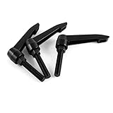 uxcell アジャスタブルクランプハンドル　M10x45mmネジ　ブラック　80mmレバー長　3個入り