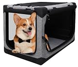 Totoro ball 折りたたみペットケージ 犬ケージ 犬用クレート 猫用キャリー・カート 持ち手付き 犬猫兼用 折りたたみ簡単『室内休憩、急な来客時、アウトドア、病院、キャンプに大活躍！ 』 (ベージュ&ホワイト, M)
