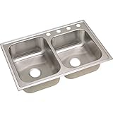 Elkay DPC2250R3 20 Gauge Stainless Steel Double Bowl Top Mount Kitchen Sink, 33 x 22 x 8.25 by Elkay
