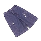 バーバリー BURBERRY パンツ ワークポケット ハーフ ガールズ ボーイズ 可 ♯140Aサイズ キッズ デニム 中古 美品 J21737