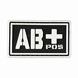 ＰＶＣベルクロワッペン　血液型　黒夜光白　Ａ＋　Ｂ＋　ＡＢ＋　Ｏ＋　Ａ－　Ｂ－　ＡＢ－　Ｏ－ (ＡＢ＋)