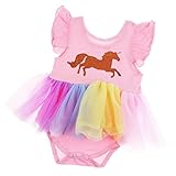 Baoblaze 全4サイズ　女の子のドレス　ユニコーン　夏　ソフト　外出 - ピンク, 6-12ヶ月