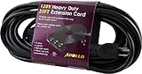 Apollo Horticulture 14 Gauge 120V Heavy Duty 25ft Extension Cord with 3 Outlet Power Strip [並行輸入品]