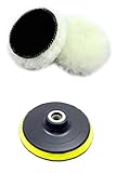 (Aideaz) 研磨 仕上げ 羊毛 ウール バフ マジック 式 セット 選べる パット 有無 ポリッシャー グラインダー に (100mm 2個 パット付)