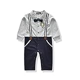 (キッズインタイム)KIDSINTIME ベビー キッズ 秋服 男の子 紳士服 フォーマル カバーオール 蝶ネクタイ付き 長袖 ロンパース オールインワン 70-100