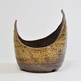 信楽焼 南蛮三日月鉢 山野草鉢 4号 幅11cm×高さ13cm