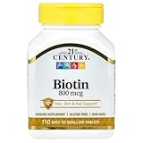 21st Century Biotin Tablets, 800 Mcg, 110 Count by 21st Century