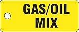 Accuform Signs TCH206 Container Tag, Legend "GAS/ OIL MIX", 2" Length x 5" Width x 0.080" Thickness,