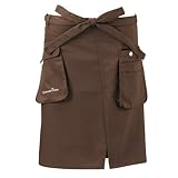 ガーデンエプロン ショート丈 45cm ブラウン