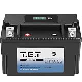 T.E.T LFP7A-SS 超軽量 バイク バッテリー リチウムイオン YTX7A-BS 専用 4Ah 200CCA 51.2Wh BMS電圧計搭載 LiFePO4 バイク用TET 長期保証(LFP7A-SS)