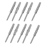 uxcell トルクスドライバービット 10個入り 60mm シルバートーン 金属 T8 2mm