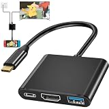 Anfurt Type C Switch HDMI 出力 3in1 Switchドック スイッチ 4K Type-C to HDMI変換アダプター テレビ コンピューターに出力 高速充電対応 HDMI 出力 hdmi 変換アダプタ USB タイプC PDポート (1, ブラック)