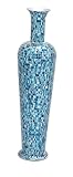 Benzara The Cool Metal Mosaic Vase, Turquoise [並行輸入品]