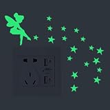warmtree取り外し可能なクリエイティブFairy Stars光ステッカー壁デカールライトスイッチ装飾スイッチステッカー用キッズ部屋ベッドルーム、2セット