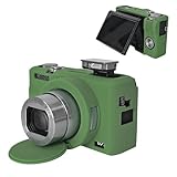 kinokoo for キャノン Canon PowerShot G7 X Mark III カメラケース、G7X マーク3 バッグ G7 X MarkⅢ/g7 x mark iii/g7x mark3/G7X3/g7x3 専用 保護カバー 全面保護 シリコン製 バッテリー交換可能（グリーン）