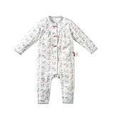 ベビー服 ロンパース カバーオール 前開き 女の子 長袖 猫ちゃん柄 ピコレース　コットン100% ブルー 9-12M