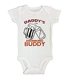Cute Boy Funny Onesie " Daddy 's Drinking Buddy 2 " Partyingロンパースボディスーツ – Little Royalteeシャツ カラー: ホワ