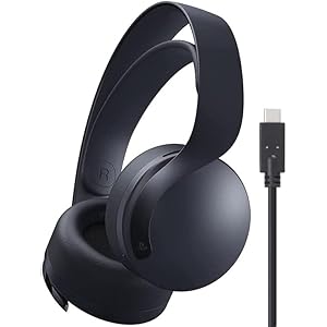 【純正品】 PULSE 3D ワイヤレスヘッドセット ミッドナイト ブラック 【Amazon.co.jp限定】 PS5用コントローラー充電ケーブル3m