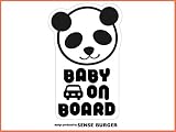 BABY ON BOARD 文字 パンダ ブラック カッティング ステッカー #P01.