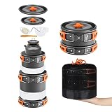 Overmont DS-300 アルミ クッカーセット アウトドア鍋 アウトドアケトル キャンピング 調理器具 収納袋付き 2–3人に適応…