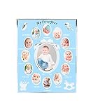 Tiny Ideas Baby's First Year Picture Frame, Silver/Blue by Tiny Ideas [並行輸入品]