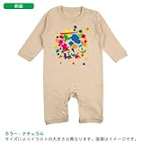 BabyChips ペンキアート(名入れ長袖ベビーロンパース) 80 ナチュラル