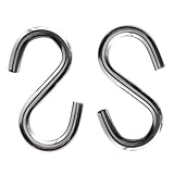 SunniMix 316ステンレススチール　Sフック　多用途　洗濯　バスルーム　クローゼット用　ハンギング　レール　ハンガーラック　全6選択 - サイズ5(2個), 60mm