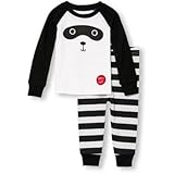 THE CHILDREN'S PLACE(ザ・チルドレンズプレイス) ロング ラグラン スリーブラクーンフェイス トップ&ストライプ パンツ パジャマ セット ホワイト スリープウェア 18～24ヶ月