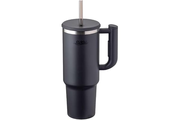 アトラス タンブラー ストロー付き 1150ml 水筒 保冷保温 大容量 ステンレスボトル 洗いやすい チャコール スループ AQST-1150CH