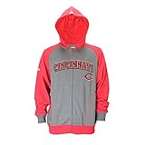 MLBシンシナティレッズメンズCVCヘザー起毛フリースフード、XL、チャコール