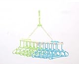 (costadelsol)ベビー 子供用 10連ハンガー (ブルー＆グリーン)