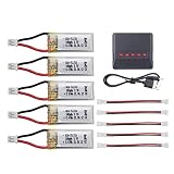 5PCS 3.7V 180mAh リチウム RC ドローン バッテリー + 5 in 1 充電器用の A20 A20W ミニ クワッドコプター アクセサリ