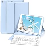 GWAAN iPad キーボード付き ケース 10.2インチ 第9/8/7世代 (2021/2020/2019) と互換性あり カバー アイパッド パステルカラー 簡単接続 ペンシル収納スペース キーボード A2602 A2604 A2603 A2605 A2197 A2200 A2198 A2270 A2428 A2429 A2430