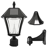 Gama Sonic Baytown II Solar Outdoor LED Light Fixture Pole/Post/Wall Mount Kit Black Resin #105033 [