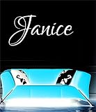Janice女の子名前またはBoy名前部屋名前壁引用アートビニールデカールステッカー