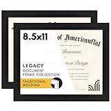 Americanflat ブラックフレーム - ホワイトマット - 壁掛け金具付き 8.5x11