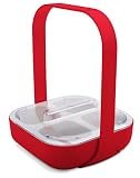 Zak Designs Kitchen to Table 4-Section Caddy with Handle and Lid, Red by Zak Designs
