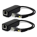 ANVISION 2パックアクティブ12V PoEスプリッタアダプタインジェクタ、IEEE 802.3af準拠10 / 100Mbps、IPカメラワイヤレスAP VoIP電話用DC 12V出力