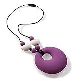 Silicone Teething Necklace for Mom to Wear - Baby Safe Teether 18 Inch Purple [並行輸入品]