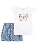 (ピース) Piece 2-Piece Butterfly Tee & Chambray Skort Set 2ピースバタフライティー＆シャンブレースキートセット (並行輸入品) langlang