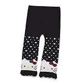 ハローキティ 綿混ニット 裾フェイス ドットジャガード 10分丈レギンス サンリオ キティちゃん fo-ek4674 80-90cm