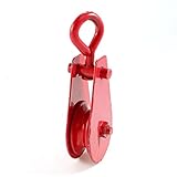 Hommy レッド　直径48mm　単一の滑車　スイベルアイローププーリー　タックル索具