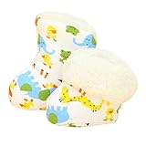 yougheny 暖かベビーシューズ 新生児 ベビー用品 Baby ベビー靴 室内履き ふわふわ もこもこ ルームシューズ 可愛い 柔らか 保温性良い スノーブーツ 出産 祝い プレゼント (キリン柄