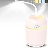 ミニ ポータブル 超小型 卓上 加湿器 ( LEDライト ＆ USBファン付き), Sysmarts® 超音波式 コンパクト 車載用 間接照明 空気清浄器 ( ムード ランプ ＆ 空焚き防止機能搭載 